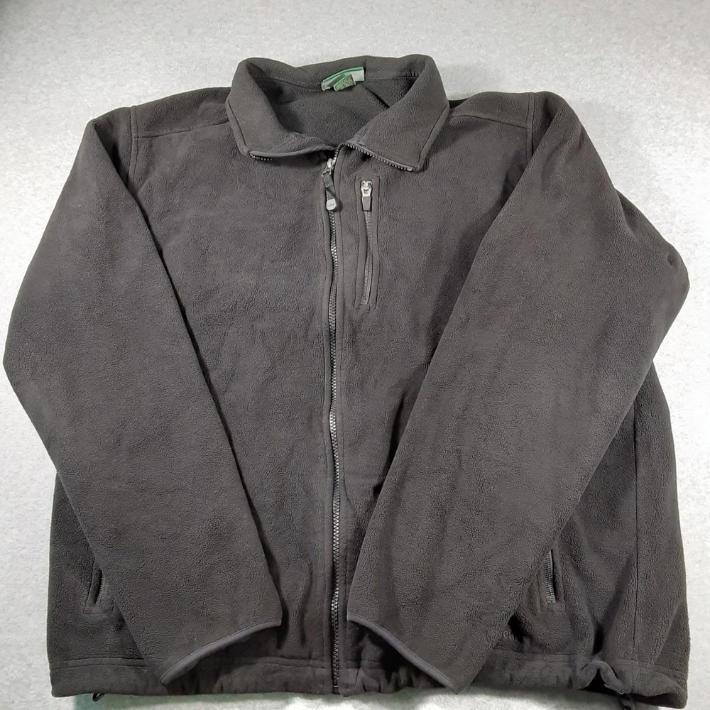 LL Bean Mens Polartec Fleece Full Zip Jacket Gray L-REG 0FJM3